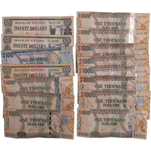 Guyana Banknote Lot (15 pieces)
