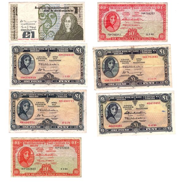 Ireland 1964-80 Banknote Lot (7 Pieces)