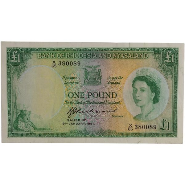 Rhodesia & Nyasaland 1961 1 Pound Banknote