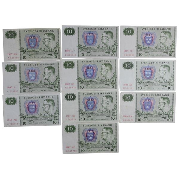 Sweden 1981 10 Kronor (10 Pieces)