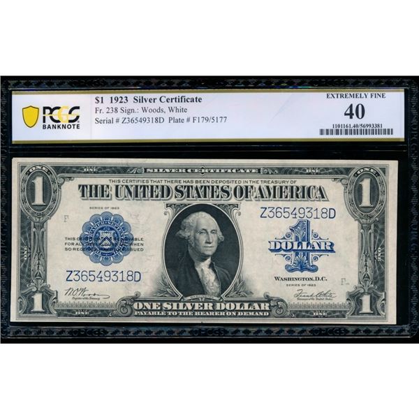 1923 $1 Silver Certificate PCGS 40