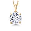 Image 1 : Plated 14KT Yellow Gold 4.00ct Moissanite Pendant with Chain