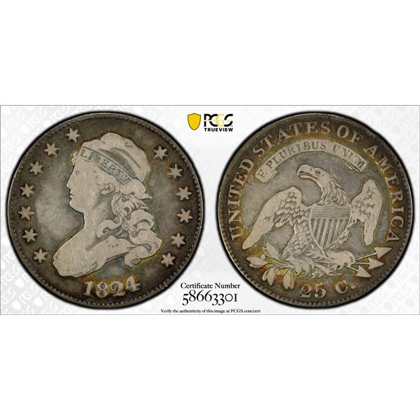 1824/2 Capped Bust Quarter PCGS VG10