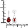Image 3 : Plated Rhodium 3.80ctw Garnet and Lab Diamond Earrings