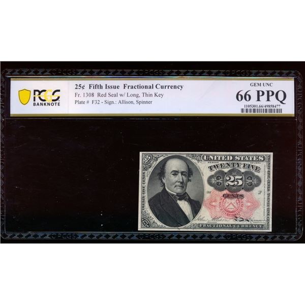 25 Cent Fifth Issue Fractional PCGS 66PPQ
