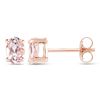 Image 2 : Plated 18KT Rose Gold 0.80ctw Morganite Earrings
