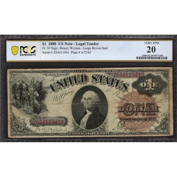 1880 $1 Legal Tender Note PCGS 20
