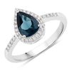 Image 1 : Plated Rhodium 1.15ct London Blue Topaz and Lab Diamond Ring