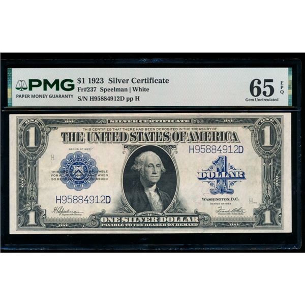 1923 $1 Silver Certificate PMG 65EPQ