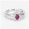 Image 3 : Plated Rhodium 2.46ctw Ruby and White Topaz Jewelry Set