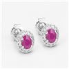 Image 4 : Plated Rhodium 2.46ctw Ruby and White Topaz Jewelry Set
