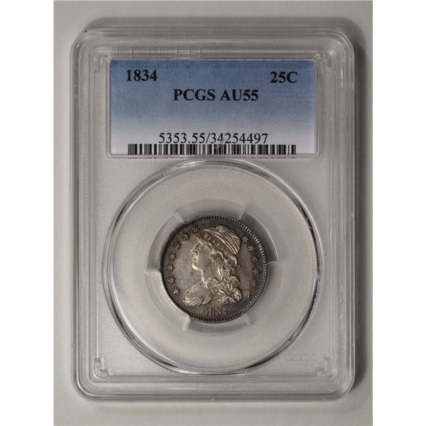 1834 Capped Bust Quarter PCGS AU55