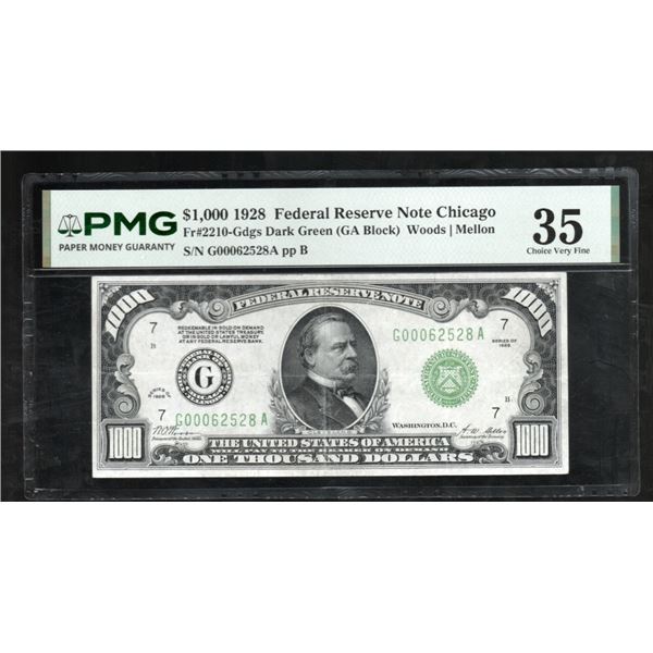 1928 $1000 Chicago FRN PMG 35