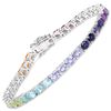 Image 1 : Plated Rhodium 12.04ctw Multi Color Gemstone Bracelet