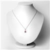 Image 2 : Plated Rhodium 0.80ct Ruby and Lab Diamond Pendant with Chain