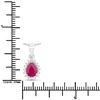 Image 3 : Plated Rhodium 0.80ct Ruby and Lab Diamond Pendant with Chain