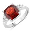 Image 1 : Plated Rhodium 3.50ct Garnet and Lab Diamond Ring