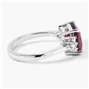 Image 4 : Plated Rhodium 3.50ct Garnet and Lab Diamond Ring