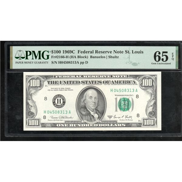 1969C $100 St Louis FRN PMG 65EPQ