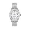 Image 1 : Rolex Ladies Stainless Steel White Arabic Dial Engine Turn Quickset Date Watch