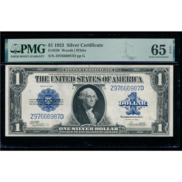 1923 $1 Silver Certificate PMG 65EPQ