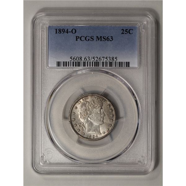 1894-O Barber Quarter PCGS MS63