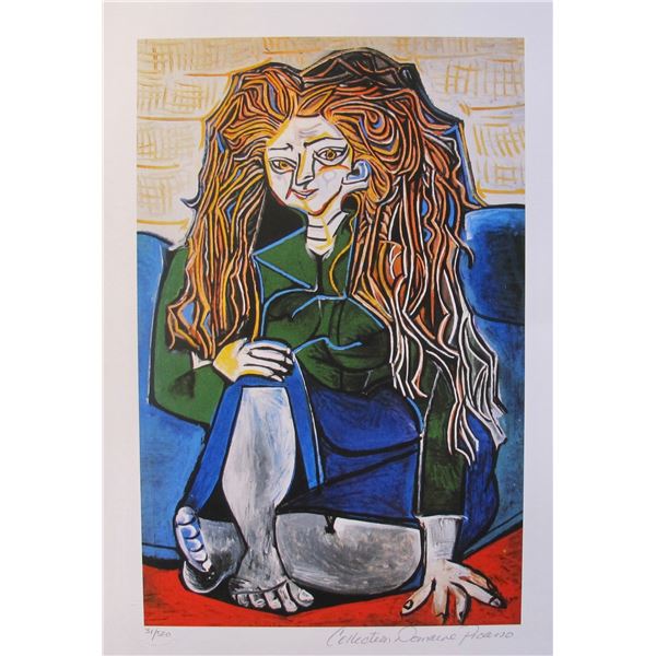 Pablo Picasso WOMAN SITTING CROSS LEGGED Estate Signed Limited Edition Giclee