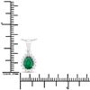 Image 3 : Plated Rhodium 0.65ct Emerald and Lab Diamond Pendant with Chain