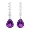 Image 1 : Plated Rhodium 2.00ctw Amethyst and Lab Diamond Earrings