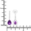 Image 3 : Plated Rhodium 2.00ctw Amethyst and Lab Diamond Earrings