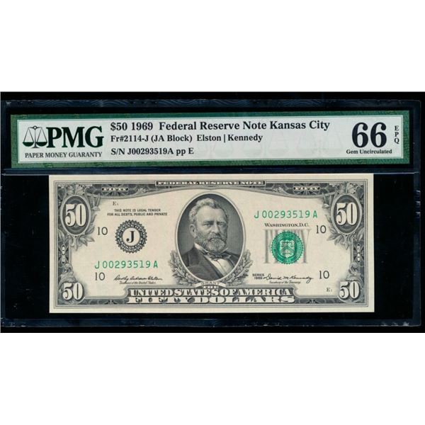 1969 $50 Kansas City FRN PMG 66EPQ