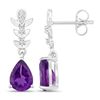 Image 2 : Plated Rhodium 2.00ctw Amethyst and Lab Diamond Earrings