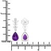 Image 3 : Plated Rhodium 2.00ctw Amethyst and Lab Diamond Earrings