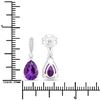 Image 3 : Plated Rhodium 2.70ctw Amethyst and Lab Diamond Earrings