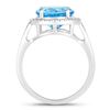 Image 2 : Plated Rhodium 4.00ct Swiss Blue Topaz and Lab Diamond Ring