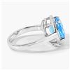Image 3 : Plated Rhodium 4.00ct Swiss Blue Topaz and Lab Diamond Ring