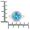 Image 5 : Plated Rhodium 4.00ct Swiss Blue Topaz and Lab Diamond Ring