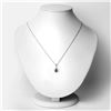 Image 2 : Plated Rhodium 0.80ct Blue Sapphire and Lab Diamond Pendant with Chain
