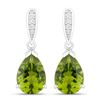 Image 1 : Plated Rhodium 2.70ctw Peridot and Lab Diamond Earrings