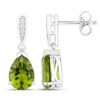 Image 2 : Plated Rhodium 2.70ctw Peridot and Lab Diamond Earrings