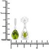 Image 3 : Plated Rhodium 2.70ctw Peridot and Lab Diamond Earrings