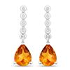 Image 1 : Plated Rhodium 1.80ctw Citrine and Lab Diamond Earrings