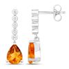 Image 2 : Plated Rhodium 1.80ctw Citrine and Lab Diamond Earrings
