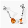 Image 4 : Plated Rhodium 1.80ctw Citrine and Lab Diamond Earrings