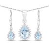 Image 1 : Plated Rhodium 2.00ctw Blue and White Topaz Jewelry Set