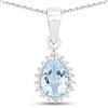 Image 2 : Plated Rhodium 2.00ctw Blue and White Topaz Jewelry Set