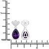 Image 3 : Plated Rhodium 2.70ctw Amethyst and Lab Diamond Earrings