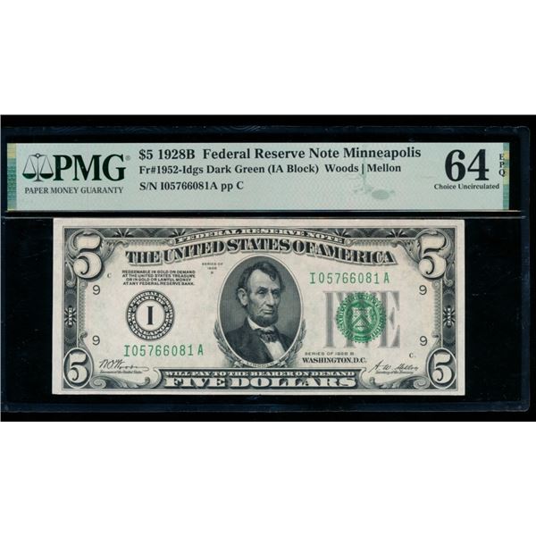 1928B $5 Minneapolis FRN PMG 64EPQ