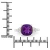 Image 3 : Plated Rhodium 2.60ct Amethyst and Lab Diamond Ring