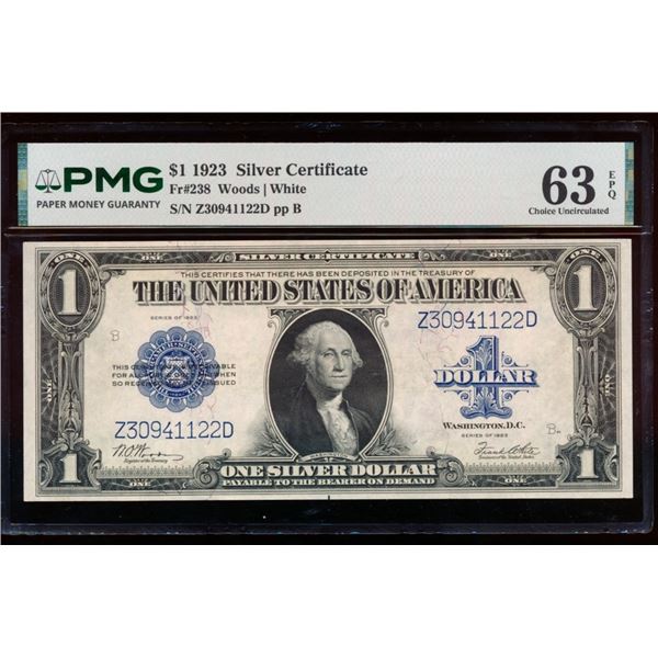 1923 $1 Silver Certificate PMG 63EPQ